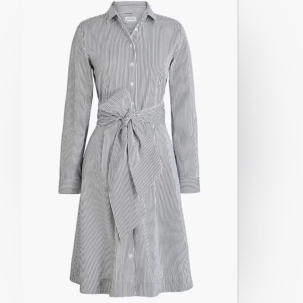 J.Crew Factory Tie-waist shirtdress in cotton poplin